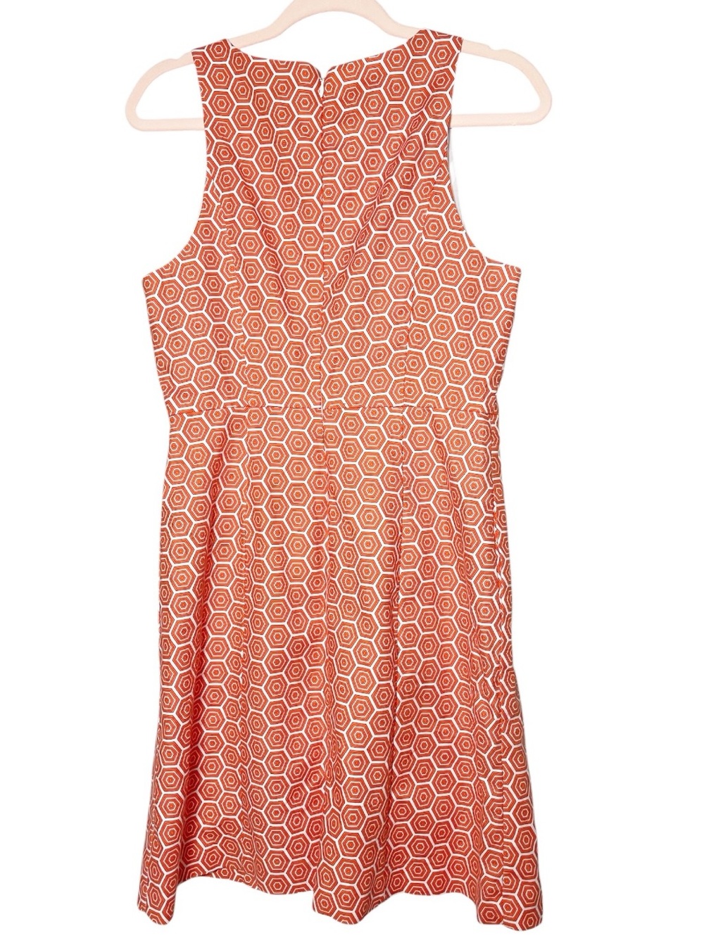 GAP Orange Geometric Print Sleeveless Shift Dress size 6 mod - Picture 3 of 5